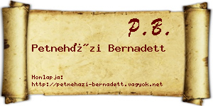 Petneházi Bernadett névjegykártya