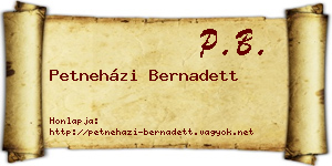 Petneházi Bernadett névjegykártya